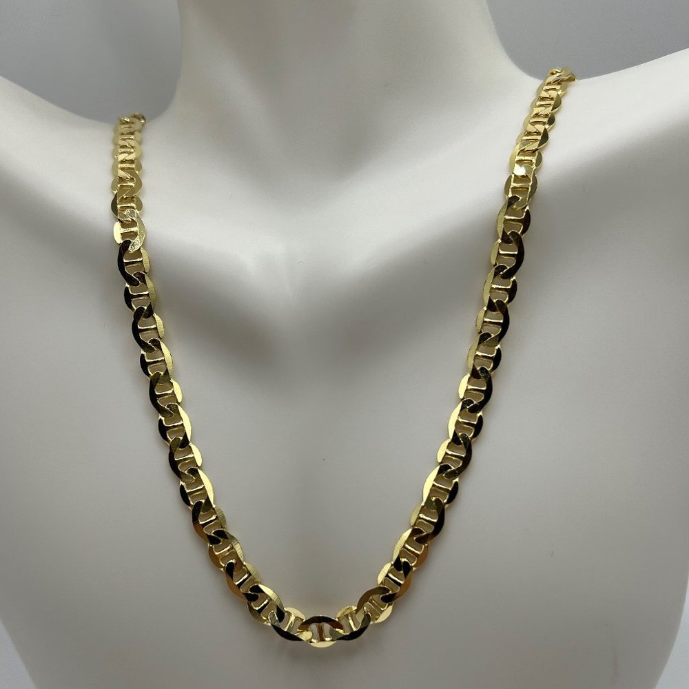 Mens Thick Gold Gucci Mariner Chain - 24" HEAVY - 925 Italy - Gold/Silver Avail